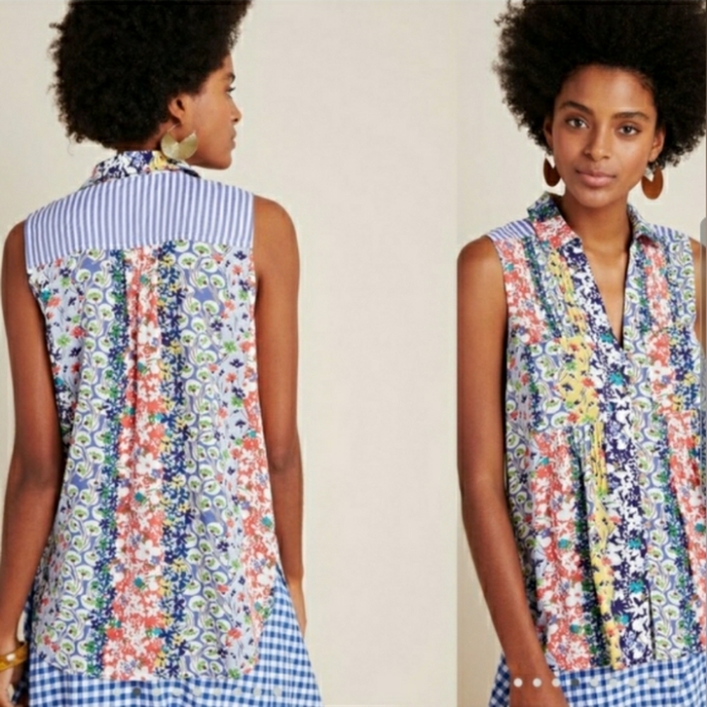 Anthropologie Multicolor Floral Blouse